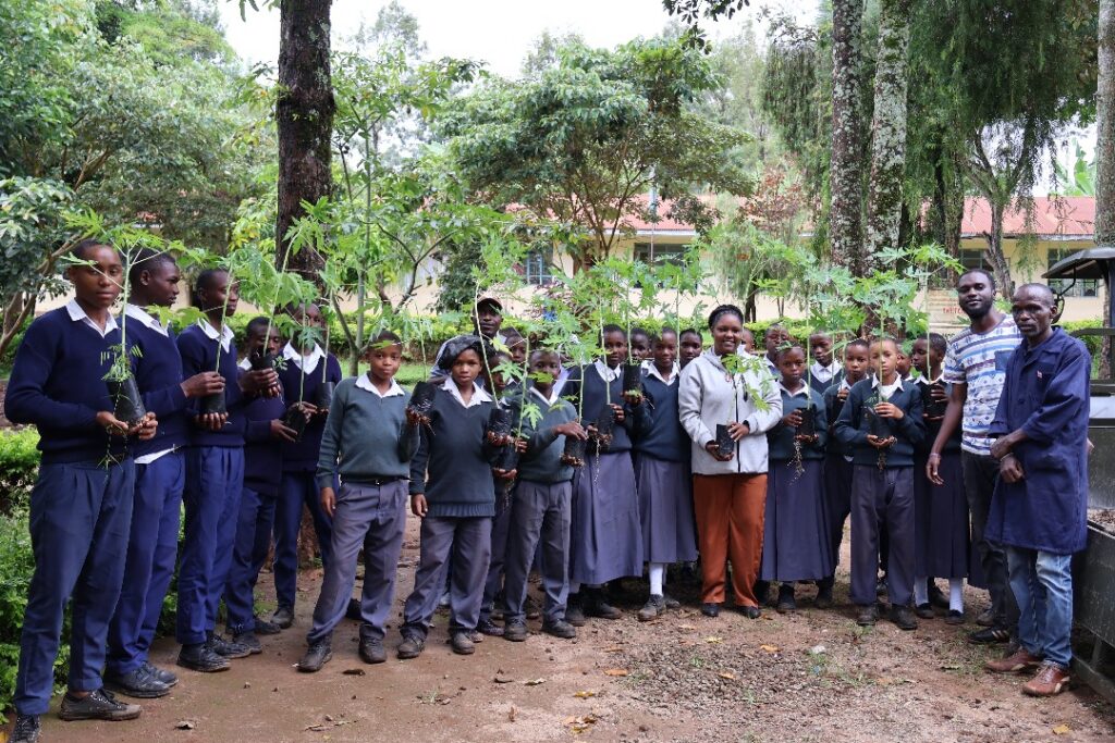 planting trees with the secondary school students in kilimanjaro region